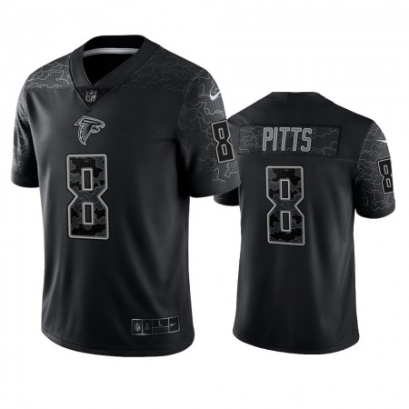 Miesten Atlanta Falcons NFL Pelipaita Kyle Pitts 8 Musta Reflective Limited